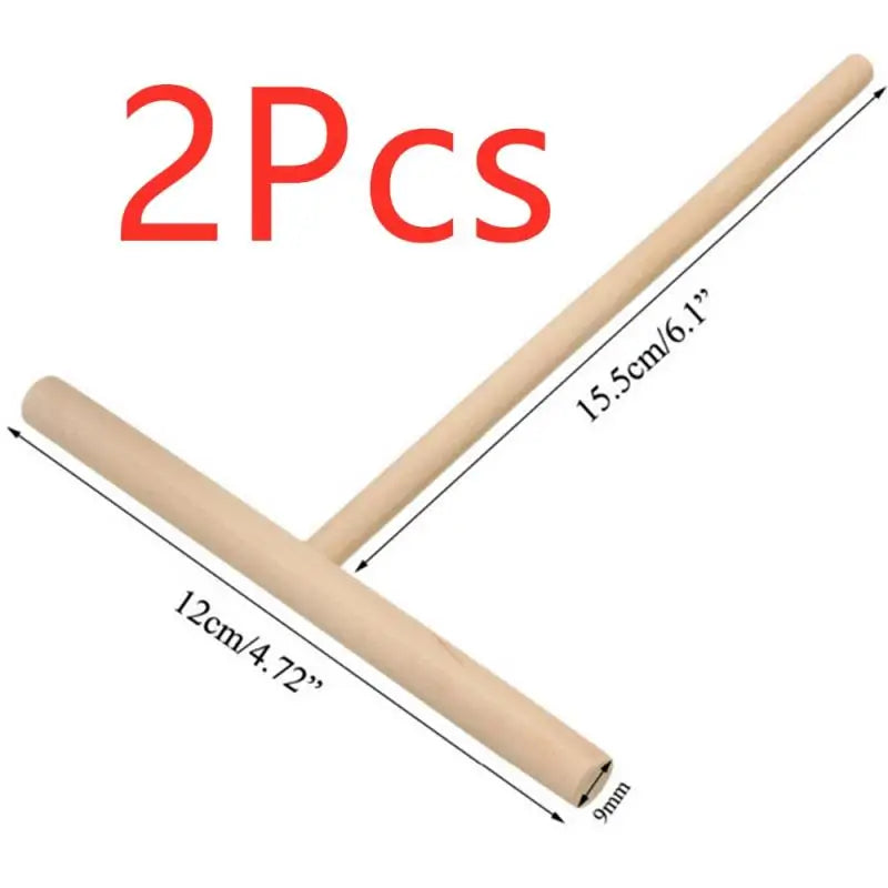 1Pcs T-Shaped Pancake Utensils Crepe Non-Stick Wooden Spreader and Spatula Rake Spreading Pie Pancake Tools Egg Make Kitchen