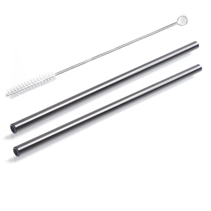 2Pcs Colorful Drinking Straws High Borosilicate Glass Straw Reusable Straws for Smoothies Juice Milkshake Coffee Cocktail Straw