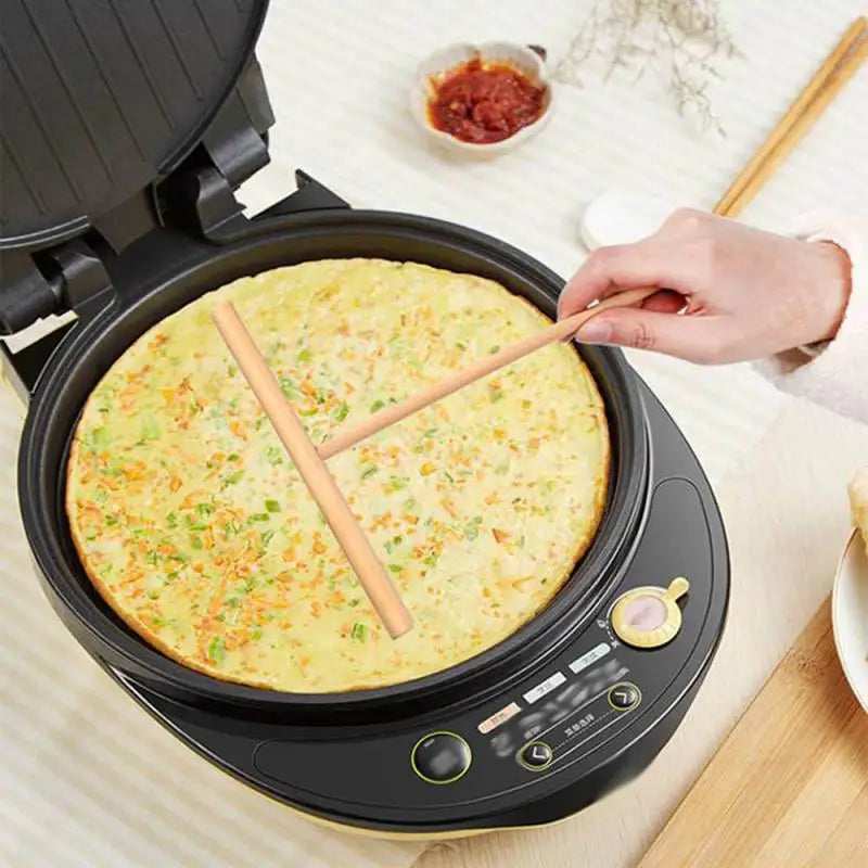 1Pcs T-Shaped Pancake Utensils Crepe Non-Stick Wooden Spreader and Spatula Rake Spreading Pie Pancake Tools Egg Make Kitchen