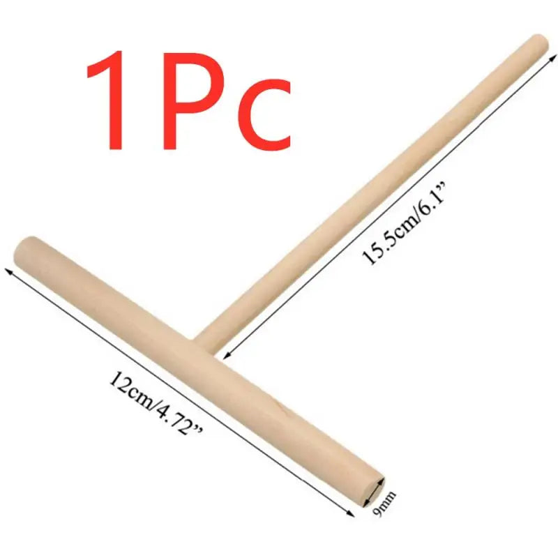 1Pcs T-Shaped Pancake Utensils Crepe Non-Stick Wooden Spreader and Spatula Rake Spreading Pie Pancake Tools Egg Make Kitchen